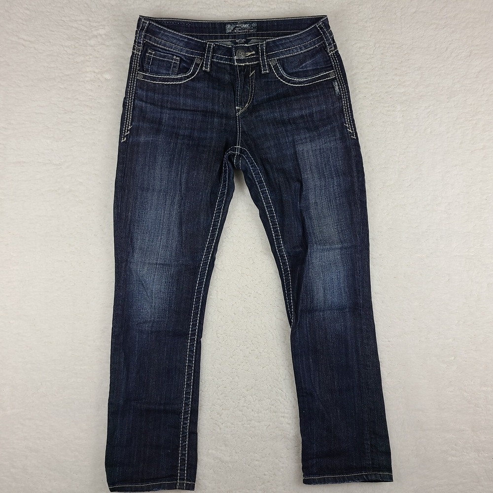 Silver Jeans Womens‎ 29 Blue Natsuki Capri Dark Wash Denim